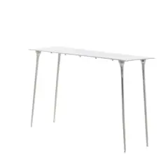 Silver Aluminum Glam Console Table, 50" x 15" x 31"