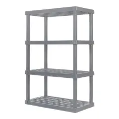 IRIS 4.6ft. Elephant Gray Plastic Rack Shelf with 4 Large Shelves