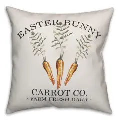 Easter Bunny Carrot Co. Throw Pillow