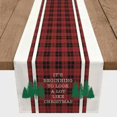 72" Look Like Christmas Plaid Table Runner