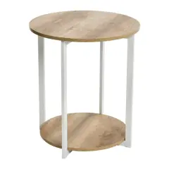 Household Essentials Jamestown 24" Round End Table Coastal Oak