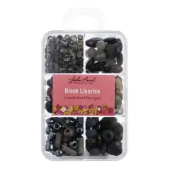 John Bead Czech Glass Recipe Box Beading Kit Black Licorice