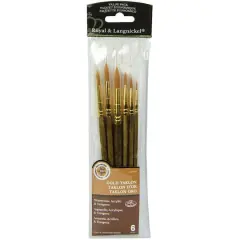 Royal Langnickel Gold Taklon Value Pack Round Brush Set, 6ct.