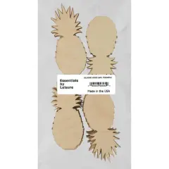 Essentials by Leisure Arts 24 Pack 1.63" x 4" Pineapple Flat Wood Shape