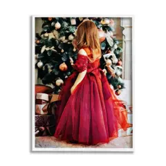 Stupell Industries Child On Christmas Day Gifts White Framed Giclee Art