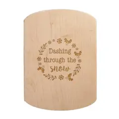 Dashing Through the Snow 11" x 8" Maple Oval Cutting Board