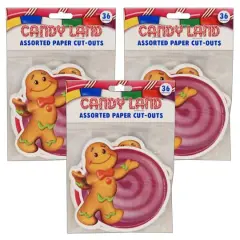 Eureka&reg; Candy Land&trade; Assorted Paper Cut Outs, 3 Packs of 36