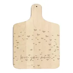 Love You More 8" x 17" Maple Paddle Cutting Board
