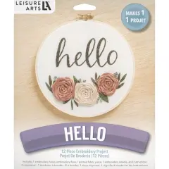 Leisure Arts&reg; 6" Hello Embroidery Kit