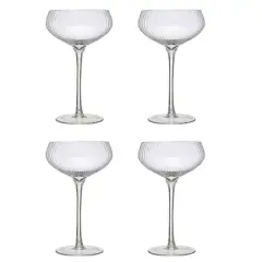 Hello Honey&reg; 8oz. Clear Stemmed Champagne Coupe Glass Set