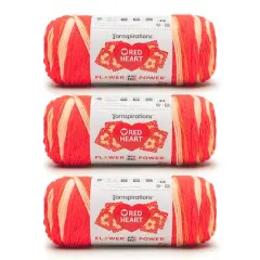 3 Pack Red Heart&reg; All In One Flower Power&trade; Yarn Red Hot Phlox