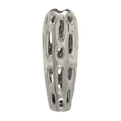 21" Silver Ceramic Contemporary Vase