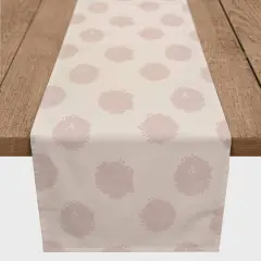 72" Polka Dots Cotton Twill Table Runner Pink/White