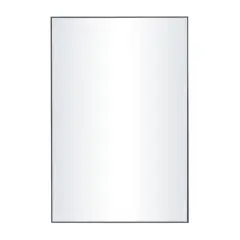 Black Contemporary Wall Mirror, 24" x 1" x 36"