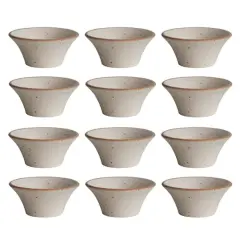Hello Honey&reg; 4.5" Brown & Ivory Speckled Stoneware Bowls, 12ct.