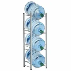 NEX&trade; 4-Tier 5-Gallon Water Bottle Storage Rack Silver