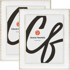 2 Pack Craig Frames Victoria White and Gold Picture Frame