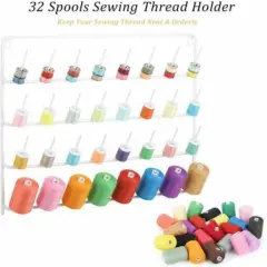 HAITARL&reg; White 32-Spool Wall-Mounted Sewing Thread Rack