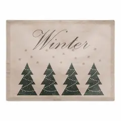 Designs Direct Christmas Tree Snow 18" x 14" Poly Twill Placemat