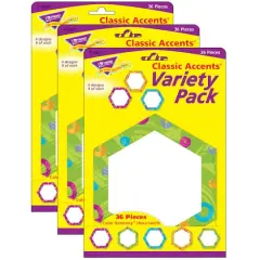 Trend Enterprises&reg; Color Harmony&trade; Hexa-Swirls Classic Accents&reg;, 3 Packs of 36