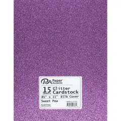 PA Paper&trade; Accents Glitter 8.5" x 11" Cardstock, 15 Sheets Sweet Pea