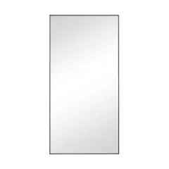 Black Contemporary Wall Mirror, 18" x 1" x 36"