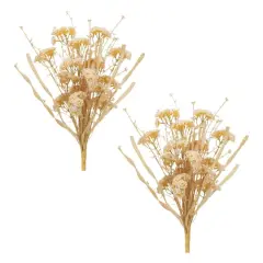 19" Beige Floral Grass Bush, 2ct.