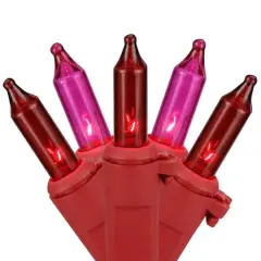 50ct Red and Pink Mini Valentine's Day Light Set 10ft Red Wire