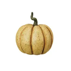 Hello Honey&reg; 4.75" Orange Pumpkin D&eacute;cor with Green Stem