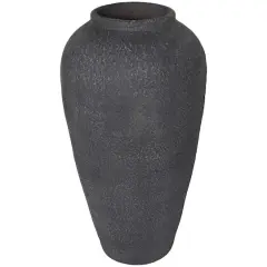 20" Black Ceramic Textured Vase