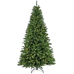 7.5ft. Pre-Lit Crater Pine Artificial Christmas Tree, Warm White LED Lights