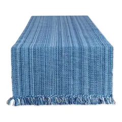 DII&reg; 72" Variegated Fringe Table Runner Nautical Blue