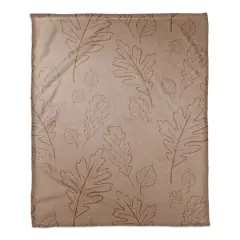 Dusty Rose Leaf Patterned Coral Fleece Blanket