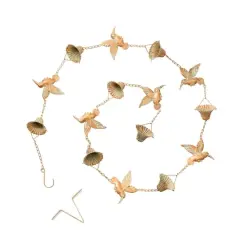 Glitzhome&reg; 8.5ft. Faux Copper Patina Bird & Cup Rain Chain