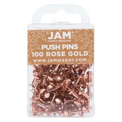 JAM Paper Colorful Standard Push Pins, 100ct. Rose Gold