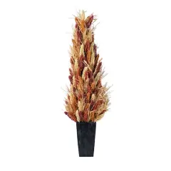 Glitzhome&reg; 38" Fall Multi-Colored Sorghum Porch Tree
