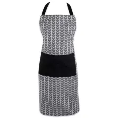 Black & White Herringbone Chef Apron