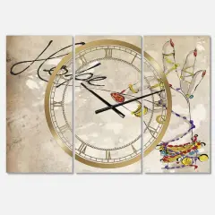 Designart 'Gypsy Hippy Hand Hope Oversized Cottage Multipanel Wall Clock