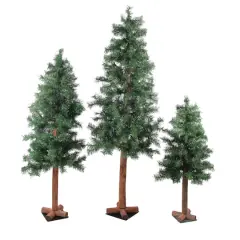 3ft., 4ft., & 5ft. Unlit Woodland Alpine Artificial Christmas Tree Set