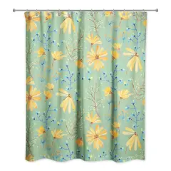 Spring Florals Shower Curtain Green