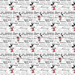 Disney&reg; Mickey And Minnie Fashionable Mickey With Words Cotton Fabric