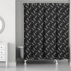Wheat Pattern Shower Curtain Black