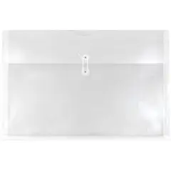 JAM Paper 12" x 18" Clear Plastic Button & String Tie Closure Envelopes, 12ct.
