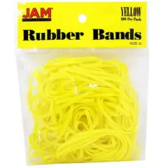 JAM Paper Size 33 Rubber Bands, 100ct. Yellow