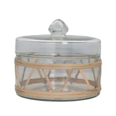 Hello Honey&reg; 6" Rattan Wrapped Glass Jar with Lid