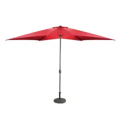10ft. Red Patio Market Umbrella with Hand Crank