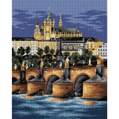 Orchidea Gobelin Charles Bridge in Prague Halfstitch Canvas