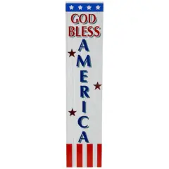 36" Stars & Stripes God Bless America Patriotic Wood Wall Sign