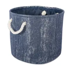 DII&reg; 17" Woven Paper Lurex Storage Bin Blue and Silver