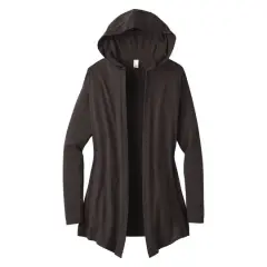District&reg; Women's Perfect Tri-blend Hooded Cardigan Black Frost